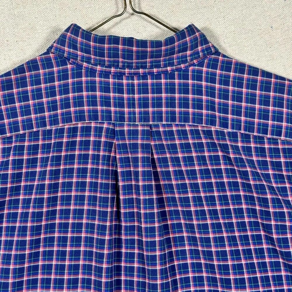 Polo Ralph Lauren Size L Green Navy Plaid Poplin‎ Long Sleeve Button Down Shirt